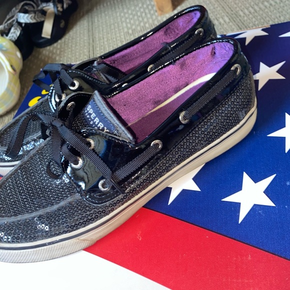 Black Sequined Sperrys - Picture 5 of 5